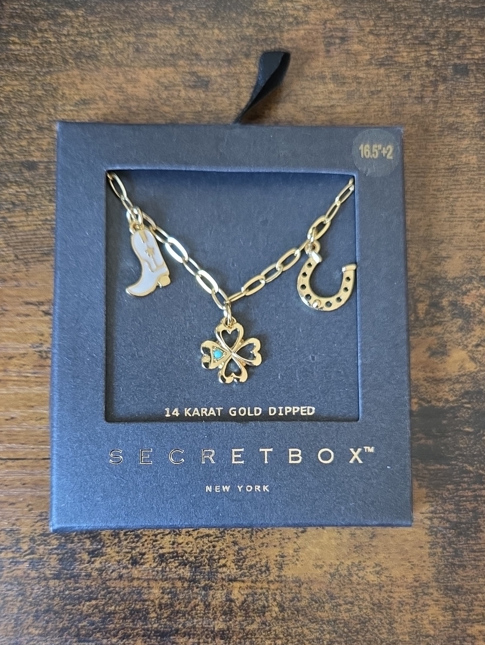 #39 Secret Box 14K Gold-Dipped Lucky Charm Necklace - Gold